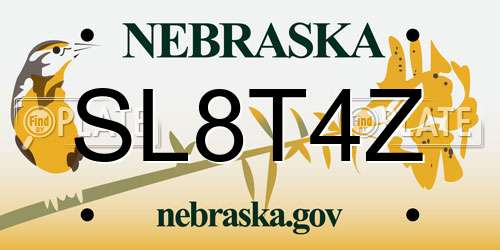 SL8T4Z Nebraska License Plate
