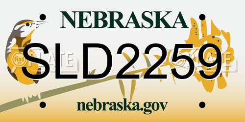SLD2259 Nebraska License Plate