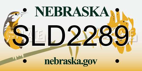 SLD2289 Nebraska License Plate