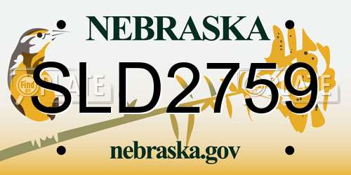 SLD2759 Nebraska License Plate