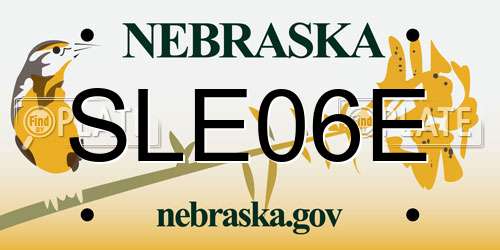 SLE06E Nebraska License Plate