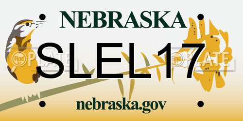 SLEL17 Nebraska License Plate