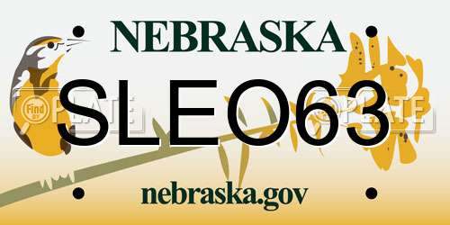 SLEO63 Nebraska License Plate