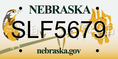 SLF5679 Nebraska License Plate