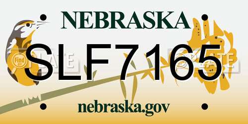 SLF7165 Nebraska License Plate