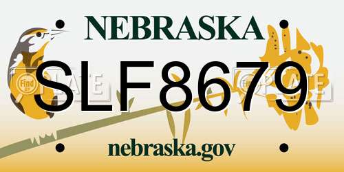 SLF8679 Nebraska License Plate