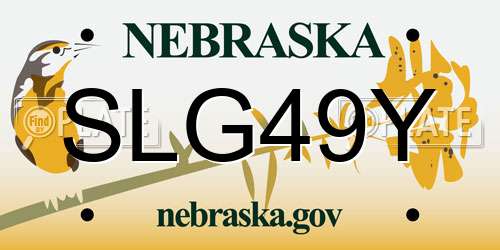 SLG49Y Nebraska License Plate