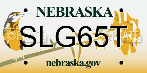 SLG65T Nebraska License Plate