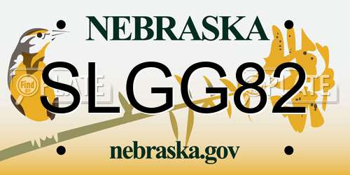 SLGG82 Nebraska License Plate