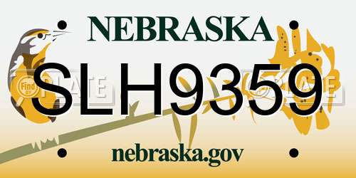 SLH9359 Nebraska License Plate