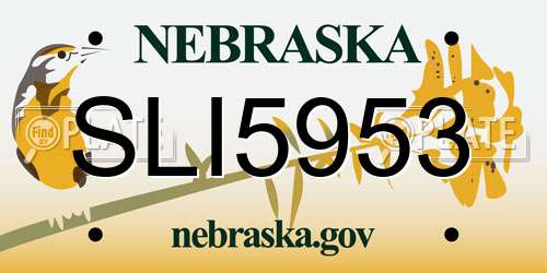 SLI5953 Nebraska License Plate
