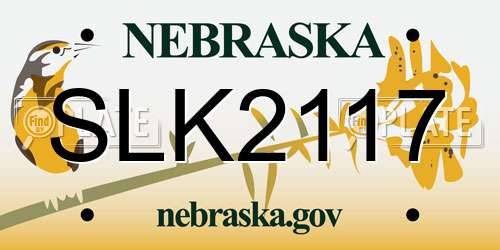 SLK2117 Nebraska License Plate