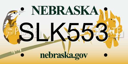 SLK553 Nebraska License Plate