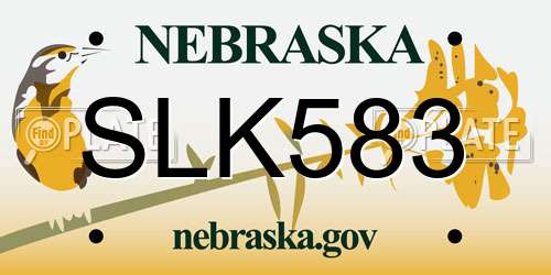 SLK583 Nebraska License Plate