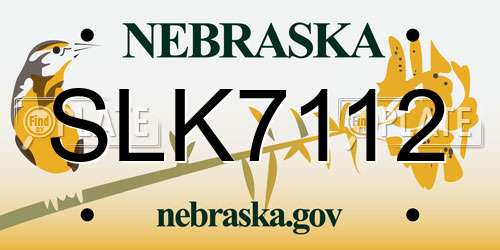 SLK7112 Nebraska License Plate