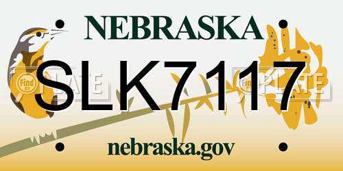 SLK7117 Nebraska License Plate