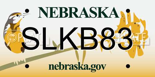 SLKB83 Nebraska License Plate