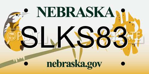 SLKS83 Nebraska License Plate