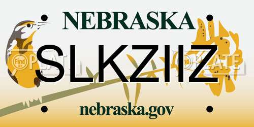 SLKZIIZ Nebraska License Plate