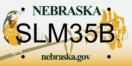 SLM35B Nebraska License Plate