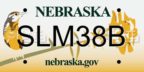 SLM38B Nebraska License Plate