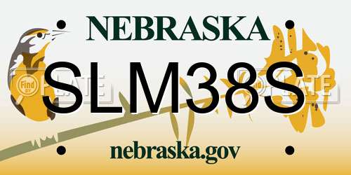 SLM38S Nebraska License Plate