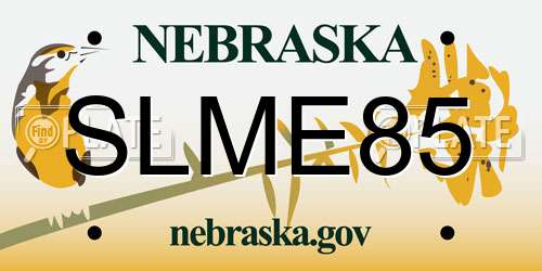 SLME85 Nebraska License Plate