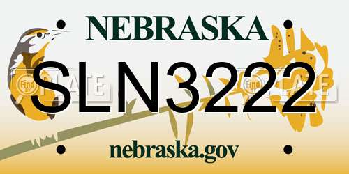 SLN3222 Nebraska License Plate