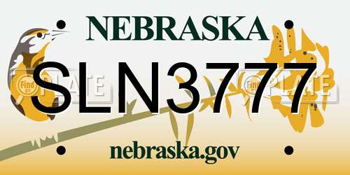 SLN3777 Nebraska License Plate