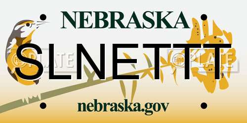 SLNETTT Nebraska License Plate