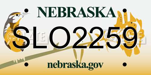 SLO2259 Nebraska License Plate