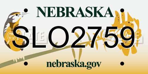 SLO2759 Nebraska License Plate