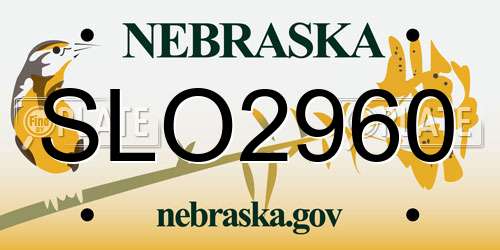 SLO2960 Nebraska License Plate