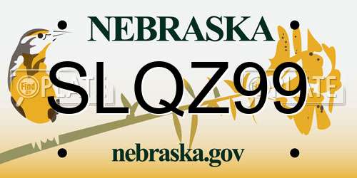 SLQZ99 Nebraska License Plate