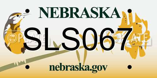 SLS067 Nebraska License Plate