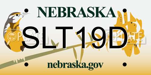 SLT19D Nebraska License Plate
