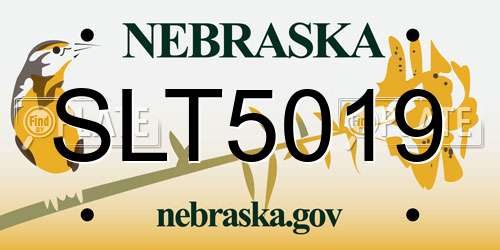 SLT5019 Nebraska License Plate