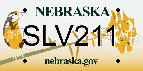 SLV211 Nebraska License Plate