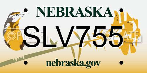 SLV755 Nebraska License Plate