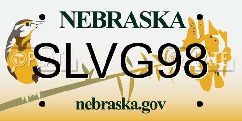 SLVG98 Nebraska License Plate