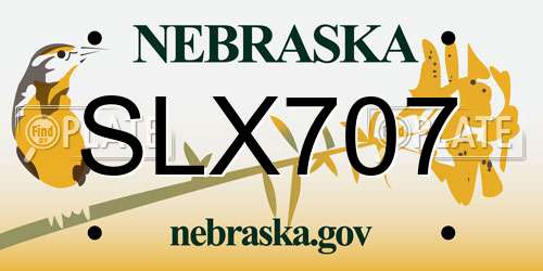 SLX707 Nebraska License Plate