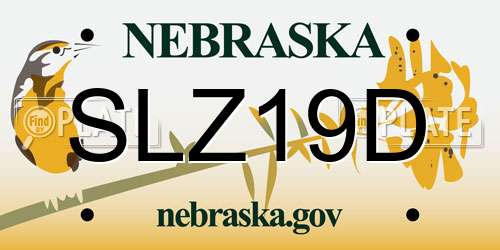SLZ19D Nebraska License Plate