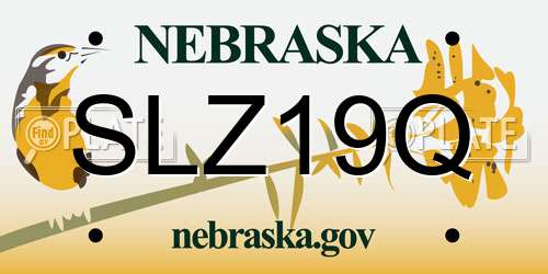 SLZ19Q Nebraska License Plate