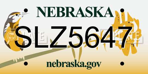 SLZ5647 Nebraska License Plate