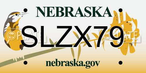 SLZX79 Nebraska License Plate