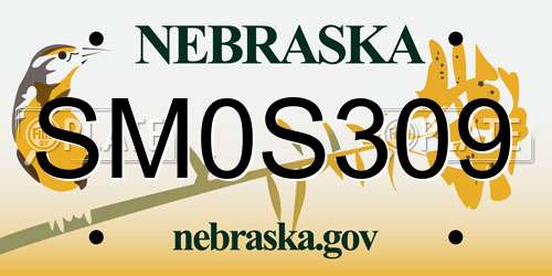 SM0S309 Nebraska License Plate
