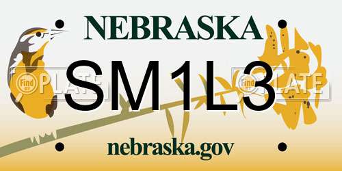 SM1L3 Nebraska License Plate