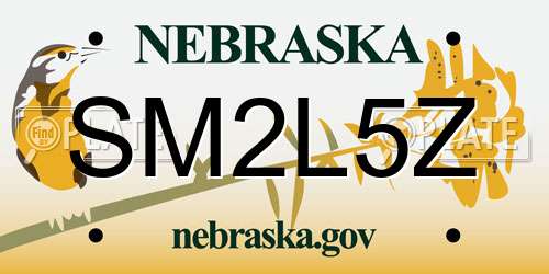 SM2L5Z Nebraska License Plate