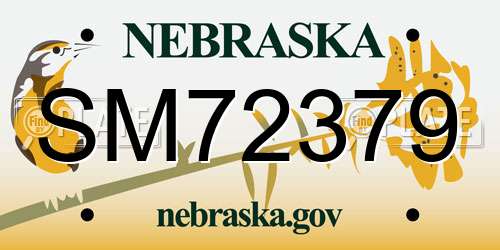 SM72379 Nebraska License Plate