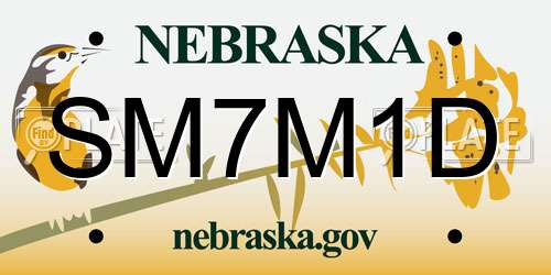 SM7M1D Nebraska License Plate